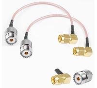 Vecys 2 Pièces SO239 vers SMA Pigtail SMA Mâle Angle Droit vers UHF Femelle SO-239 RF Câble Coaxial Coaxial RG316 6 "/ 15CM pour Talkie Walkie CB Radio Antenne Radio Portable