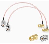 Vecys 2 Pièces SO239 vers SMA Pigtail SMA Mâle Angle Droit vers UHF Femelle SO-239 RF Câble Coaxial Coaxial RG316 12 "/ 30CM pour Talkie Walkie CB Radio Antenne Radio Portable