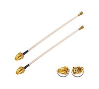 Vecys 2 Pièces U.F.L1 vers RP-SMA Femelle Câble Coaxial Faible Perte 10" /25CM U.F.L1 RG178 Câble Coaxial Pigtail pour Routeurs Sans fil Mini PCIE Network Cards PCI Wi-Fi WAN Repeater