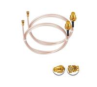 Vecys 2 Pièces U.F.L1 vers RP-SMA Femelle Câble Coaxial Faible Perte 20" /50CM U.F.L1 RG178 Câble Coaxial Pigtail pour Routeurs Sans fil Mini PCIE Network Cards PCI Wi-Fi WAN Repeater