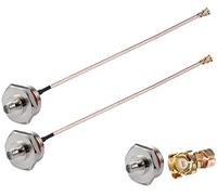 Vecys 2 Pièces U.F.L1 vers SMA Femelle Boîtier étanche M20 Câble Coaxial à Faible perte 6"/15CM U.F.L1 vers SMA Femelle RG178 Câble Coaxial en Queue Cochon pour Routeurs Mini PCIE Réseau PCI