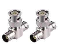 Vecys 2PCS Adaptateurs BNC Connecteur BNC Mâle vers Double BNC Femelle Adaptateur Répartiteur de Prise en T à 3 Voies pour Antenne CB 4G Talkie-walkie CCTV Handfunk Ham Radio HD vidéo HDTV