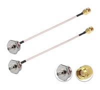 Vecys 2PCS Câble SMA Mâle vers SMA Femelle Boîtier Étanche M20 6 "/15CM RG316 RF Câble Coaxial à Faible Perte pour Routeur Antenne Amplificateur de Signal Adaptateur Sans Fil