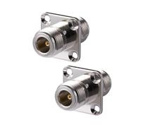 Vecys 2PCS Connecteurs N Femelle à Femelle Adaptateur de Montage sur Panneau à Bride à 4 Trous Connecteur Jack Coaxial de Type N