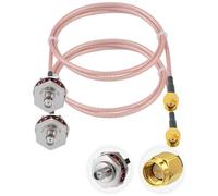 Vecys 2PCS SMA Câble SMA Mâle vers Femelle Boîtier Étanche M16 24"/60CM RG316 RF Câble Coaxial à Faible Perte pour Routeur Antenne Amplificateur de Signal Adaptateur Sans Fil