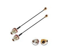 Vecys 2PCS U.F.L1 vers N Type Femelle Câble Coaxial Faible Perte 4" /10CM U.F.L1 1.13mm Mini-Coaxial Pigtail Cable pour Routeurs Sans fil Mini Cartes Réseau PCIE Répéteur WAN Wi-Fi PCI