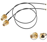 Vecys 2PCS U.F.L1 vers SMA Femelle Câble Coaxial Faible Perte 12" /30CM U.F.L1 1.13mm Mini-Coaxial Pigtail Cable pour Routeurs Sans Fil Mini PCIE Network Cards PCI Wi-Fi WAN Repeater