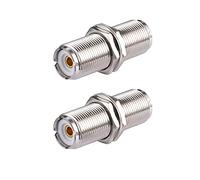 Vecys 2PCS UHF SO239 Connecteurs de Cloison SO-239 UHF Femelle à Femelle Connecteur de Cloison Adaptateur PL-259 pour Ham Radio