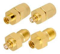 Vecys 4 Pièces Adaptateur Coaxial SMA à SMP Kit d'adaptateur SMA vers SMP 4 Types Adaptateur Coaxial RF Haute Fréquence SMA à SMP 50 Ohm pour Câble Coaxial d'antenne Équipement Test de Signal