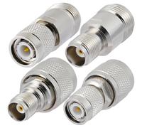 Vecys 4 Pièces Kit d'Adaptateur Coaxial RF N vers TNC 50 Ohm Connecteur N à TNC Adaptateur Coaxial RF 4 Types pour Câble d'Extension Antenne Radio