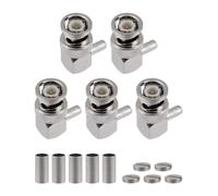 Vecys 5 PCS BNC Connecteurs Mâles à Sertir à Angle Droit 50 Ohm Connecteur BNC Mâle à Sertir pour RG58 RG142 RG400 LMR195 Câble Coaxial RF