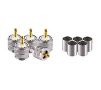 Vecys 5Pièces PL-259 UHF Mâle Connecteurs 50 Ohm PL259 Mâle Plug Crimp RF Connecteur Adaptateur pour RG-213 VLMR-400 RG8 RG59 Low Loss Câble Coaxial Compatible avec Ham Radio
