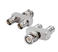 Vecys Adaptateur BNC Mâle vers Double F Femelle Type Y 3 Voies Répartiteur T-Socket pour Antenne BNC Antenne CB 4G Radio Amateur Vidéo HD HDTV (2 Pièces)