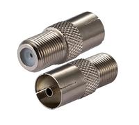 Vecys Adaptateur Câble Coaxial Antenne Type F Femelle vers TV Femelle pour Tuner DVB-T T2 Adaptateur pour Antenne TV HD Ariel BK LED 4K 3D UHD