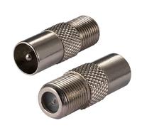 Vecys Adaptateur Câble Coaxial Antenne Type F Femelle vers TV Mâle pour Tuner DVB-T T2 Adaptateur pour Antenne TV HD Ariel BK LED 4K 3D UHD