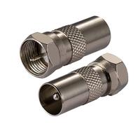 Vecys Adaptateur Câble Coaxial Antenne Type F Mâle vers TV Mâle pour Tuner DVB-T T2 Adaptateur pour Antenne TV HD Ariel BK LED 4K 3D UHD