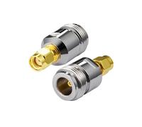 Vecys Adaptateur RP-SMA Mâle vers Femelle de Type N Adaptateur d'antenne Wi-FI pour Antenne Extérieure WLAN Routeur Wi-FI WLAN 4G Routeur sans Fil Bluetooth (2 pièces)
