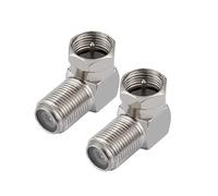 Vecys Adaptateur Type F à 90 Degrés Type F Mâle vers Femelle à Angle Droit Connecteur pour Antenne TV Montée sur Plaque Murale Satellite Virgin (2 Pièces)