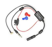 Vecys Amplificateur de Signal D'autoradio Universel 12V Antenne FM/AM Dab Radio avec SMB Femelle à DIN Mâle Adaptateur pour Voiture Camion