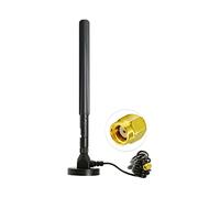Vecys Antenne 4G LTE Connecteur mâle RP SMA 8DBi GSM/3G/4G Omnidirectionnel Antenne Intérieure Extérieure 4G Câble 3M RG174 avec Base Magnétique