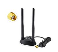 Vecys Antenne WiFi 2,4 G/5,8 G Double fréquence antenne Signal Base magnétique 6 dBi RP-SMA Adaptateur antenne Externe câble 1,2 m pour Wi-FI sans Fil