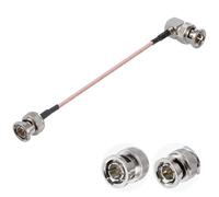 Vecys Câble BNC Mâle vers BNC Mâle à Angle Droit 75 Ohms HD-SDI RG179 RF Coaxial Pigtail Jumper Cable 12"/30cm pour VCR Camera Marine CB Radio CCTV Monitor