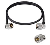 Vecys Câble Jumper UHF Mâle PL-259 Angle Droit vers UHF Mâle PL-259 Angle Droit Câble Coaxial Numérique à Faible Perte RG58 23.6"/60CM Talkie Walkie CB Radio SWR Mètre Analyseur Antenne