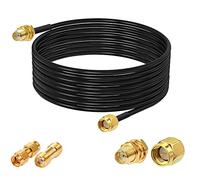 Vecys Câble SMA Mâle vers Femelle Cloison RG174 16.4ft /5M Câble Coaxial RF + 2 Pièces Kits d'adaptateurs SMA pour Adaptateur Sans Fil d'amplificateur de Signal d'antenne de Routeur