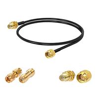 Vecys Câble SMA Mâle vers Femelle Cloison RG174 20"/50CM Câble Coaxial RF + 2 Pièces Kits d'adaptateurs SMA pour Adaptateur Sans Fil d'amplificateur de Signal d'antenne de Routeur