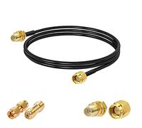 Vecys Câble SMA Mâle vers Femelle Cloison RG174 3ft /1M Câble Coaxial RF + 2 Pièces Kits d'adaptateurs SMA pour Adaptateur Sans Fil d'amplificateur de Signal d'antenne de Routeur
