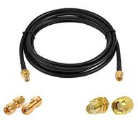 Vecys Câble SMA Mâle vers Femelle Cloison RG58 10FT/3M Câble Coaxial RF + 2 Pièces Kits d'adaptateurs SMA pour Adaptateur Sans Fil d'amplificateur de Signal d'antenne de Routeur