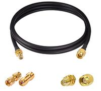 Vecys Câble SMA Mâle vers Femelle Cloison RG58 6.5FT/2M Câble Coaxial RF + 2 Pièces Kits d'adaptateurs SMA pour Adaptateur Sans Fil d'amplificateur de Signal d'antenne de Routeur