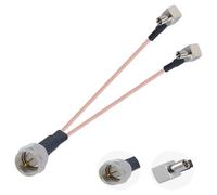 Vecys F Mâle vers Double TS9 Mâle à Angle Droit Connecteur Câble Coaxial RF de Type F Câble de Raccordement 50 Ohm Faible Perte F vers Double TS9 Connecteur Type Y RG316 Câble 6"/15CM