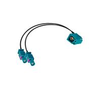 Vecys Fakra Z Femelle vers Double Fakra Z Mâle à Angle Droit 90 Degrés Câble Adaptateur RG174 30CM/11.8IN pour Autoradio DAB Système de Navigation GPS