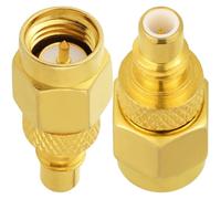 Vecys Lot de 2 adaptateurs coaxiaux SMA mâle vers SMC mâle 50 Ohm SMA vers SMC RF pour antenne radio câble coaxial