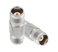 Vecys Lot de 2 adaptateurs d'antenne TNC femelle vers TNC femelle 50 Ohm faible perte TNC adaptateur coaxial RF haute fréquence pour antenne radio GPS réseau appareil de test de signal