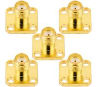 Vecys Lot de 5 adaptateurs SMA femelle à 4 trous pour montage sur panneau 50 Ohm SMA femelle 4 trous pour antenne radio câble coaxial