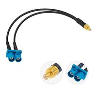 Vecys MCX Mâle vers Double Fakra Z Mâle Connecteur Câble Coaxial Pigtail 50 Ohm RG174 11.81"/30CM MCX vers Double Fakra Z Câble de Raccordement D'extension à Faible Perte (1 Pièce)