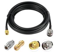 Vecys N Mâle vers SMA Mâle Câble Coaxial à Faible Perte RG58 16.4FT/5M + 2PCS N vers SMA Adaptateur Kit pour 3G 4G 5G LTE Antenne Ham Radio GPS WiFi