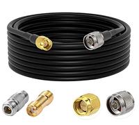 Vecys N Mâle vers SMA Mâle Câble Coaxial à Faible Perte RG58 32.8FT/10M + 2PCS N vers SMA Adaptateur Kit pour 3G 4G 5G LTE Antenne Ham Radio GPS WiFi