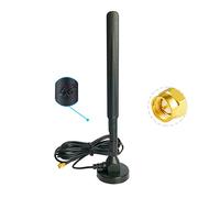 Vecys Noir Antenne 4G LTE Adaptateur de Prise SMA 8DBi GSM / 3G / 4G Omnidirectionnel Extérieur Intérieur Antenne 4G 3M Câble RG174 Base Magnétique