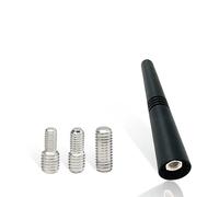 Vecys Perche d'antenne Voiture Universelle 9cm 1pc. Antenne de Toit Antenne Voiture FM AM Antenne de Remplacement avec 3 Adaptateurs (M4, M5, M6) Tige Courte pour FM AM Adaptateur Voiture Noir
