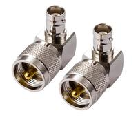 Vecys PL259 Adaptateur d'antenne UHF Mâle vers BNC Femelle à 90 Degrés Angle Droit BNC pour CB Antenne Radio Amateur Radio Portative Walkie Talkie Radio à Deux Voies So 239 Coaxial (2 pièces)