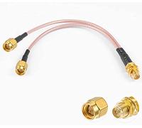 Vecys RP-SMA Femelle vers Double SMA Mâle Connecteur Câble Coaxial Répartiteur 3 Voies V-Type RG316 6"/15CM pour 2G 3G 4G LTE Antenne Routeur Passerelle Modem MiFi Mobile Hotspot
