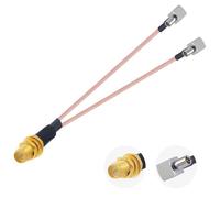 Vecys RP SMA Femelle vers Double TS9 Mâle Connecteur à Angle Droit RF Câble Coaxial Connecteur TS9 50 Ohm Faible Perte RP SMA vers Double TS9 Type Y RG316 6"/15CM Câble