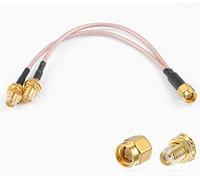Vecys SMA Câble Coaxial Répartiteur SMA Mâle vers Double Femelle Connecteur Câble Coaxial Répartiteur 3 voies V-Type RG316 6"/15CM pour 2G 3G 4G LTE Antenne Routeur Passerelle Modem MiFi Mobile