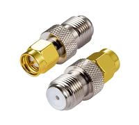Vecys SMA Connecteur Adaptateur SMA Mâle vers F Type Femelle Câble Coaxial Adaptateur Droit pour Radio FM Dab Antenne WiFi CATV TV Antenne Aerial Networks Modems(2 Pièces)