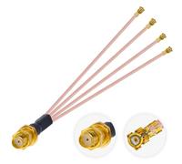 Vecys SMA Femelle à Quatre U.F.L1 Femelle Connecteur 50 Ohm Coaxial U.F.L1 Jumper RG178 7.87"/20CM Câble D'extension de Connecteur SMA à Faible Perte