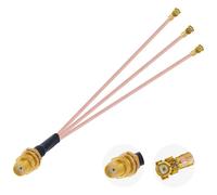 Vecys SMA Femelle vers Triple U.F.L1 Femelle Connecteur RF Câble Coaxial U.F.L1 Câble Répartiteur 50 Ohm Faible Perte Connecteur SMA RG178 7.9"/20CM