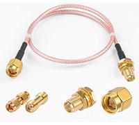 Vecys SMA Mâle vers Femelle Cloison RG316 12" /30CM Câble Coaxial RF + 2 Pièces Adaptateurs SMA Kits pour Routeur Antenne Signal Enhancer Adaptateur Sans Fil